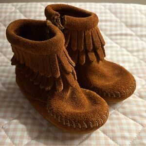 Minnetonka Baby Tan Moccasin Boots